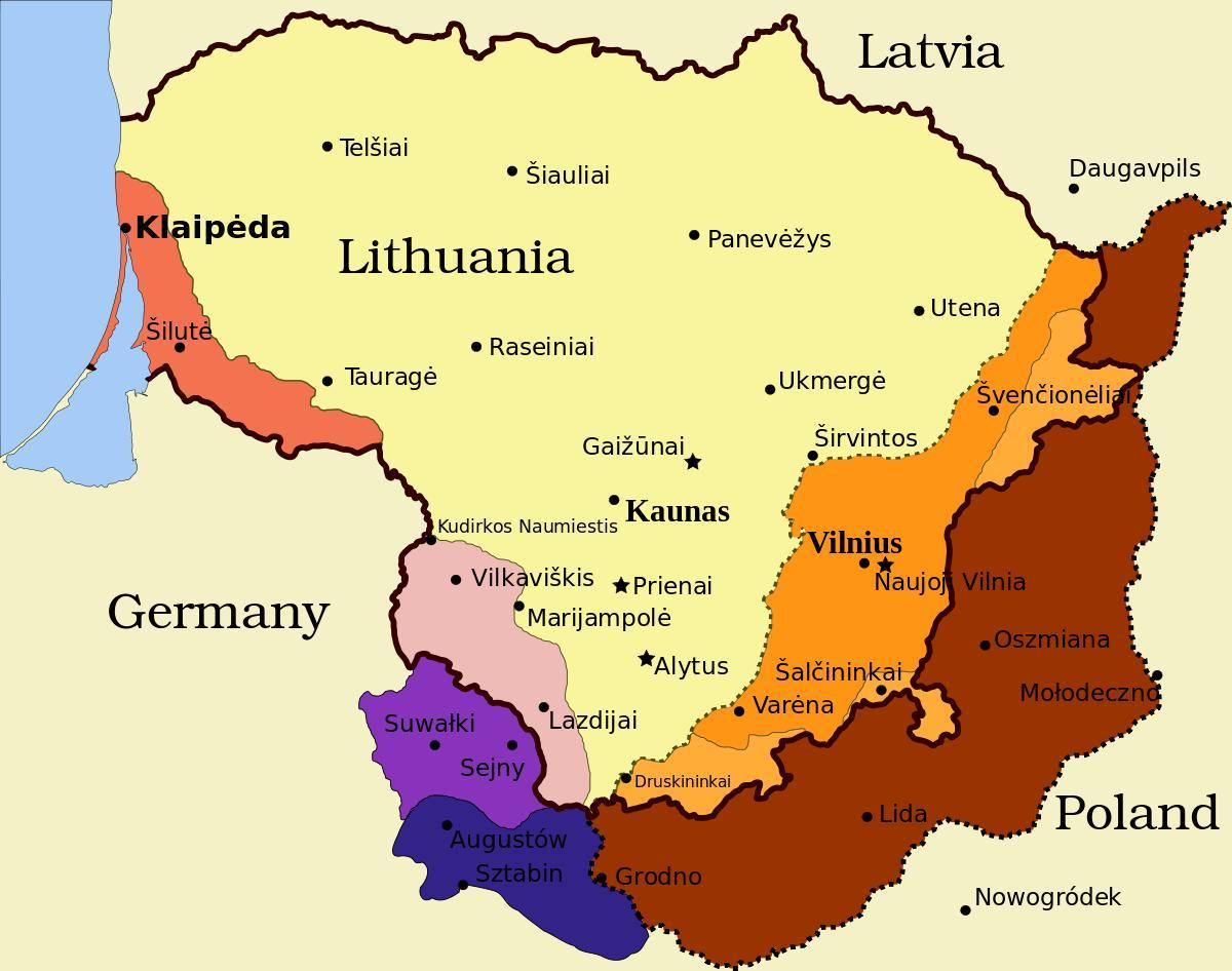 mapa ng kaunas Lithuania