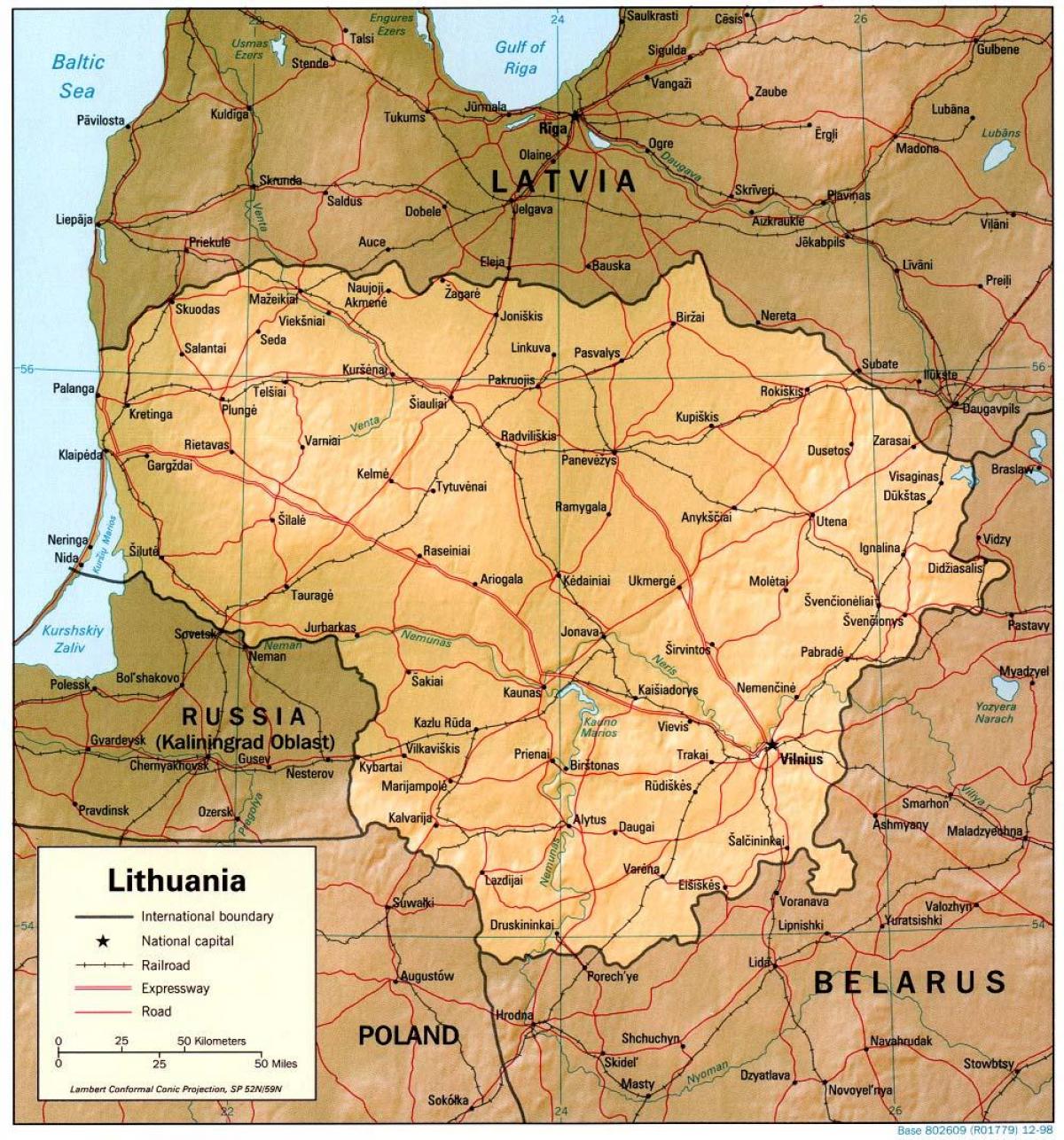 Mapa ng Lithuania