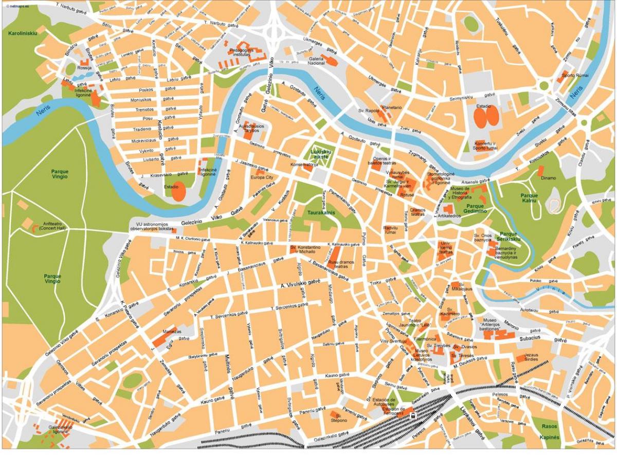Mapa ng vilnius Lithuania 