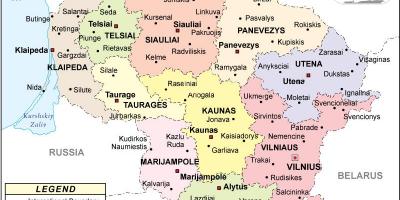 Mapa ng Lithuania pampulitika